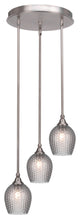 Empire 3-Light Cluster Pendalier, Brushed Nickel/Smoke Textured