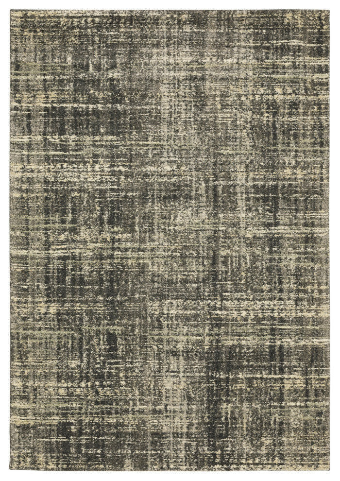Anson Distressed Abstract Charcoal/Beige Indoor Area Rug, Charcoal, 6'7"x9'6"