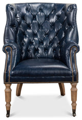 Georgian Barrel Back Wingchair - Chateau Blue