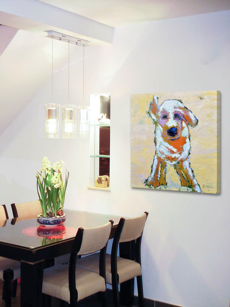 "Buddy" Painting Print on Wrapped Canvas, 18"x18"