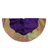 48" Two-Tone Metallic Border Christmas Tree Skirt