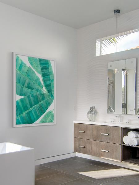 "Feuilles De Banane" Framed Painting Print, 16"x24"