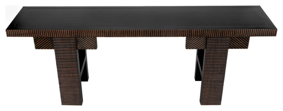 Noir Furniture Nabu Console With Light Brown Trim