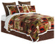 Carstens Patchwork Lodge Rustic Cabin 3-Piece Sherpa Fleece Bedding Set, Twin