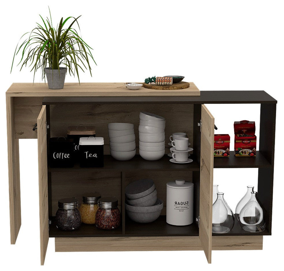 Kitchen Island Ohio, Kitchen, Black / Light Oak