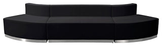 HERCULES Alon Series Black Leather Reception Configuration, 3 Pieces