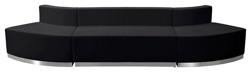 HERCULES Alon Series Black Leather Reception Configuration, 3 Pieces