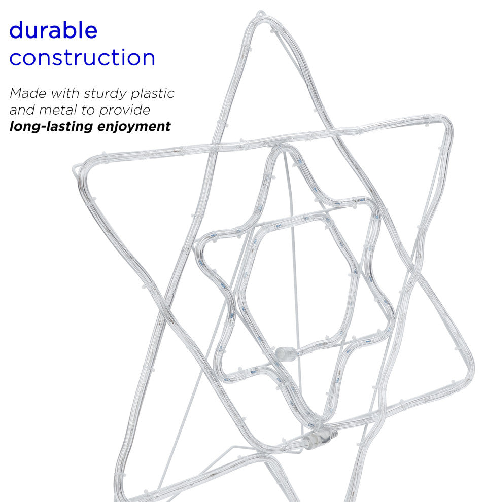 Hanukkah Decoration with Blue and White LED Lights, Star of David