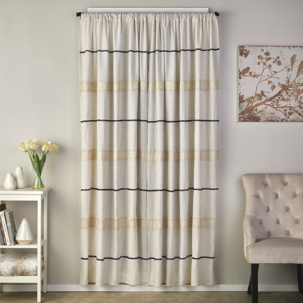SKL Home Subtle Stripe 63 Panel Pair - Linen 52x63
