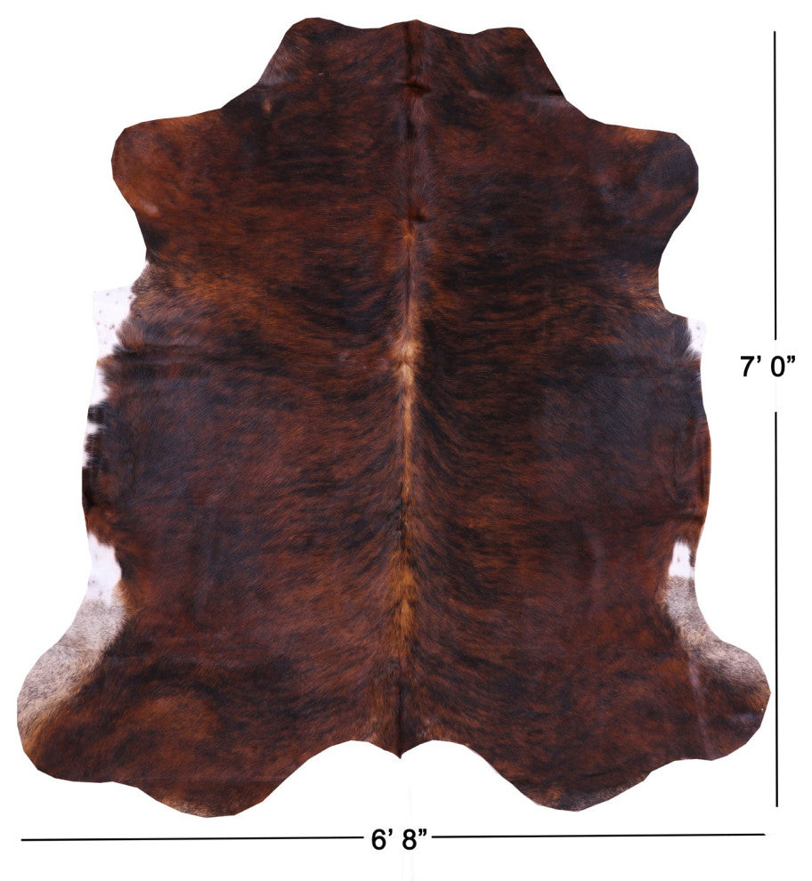 7' 0" X 6' 8" Organic Natural Hair-On Cowhide Area Rug C1665