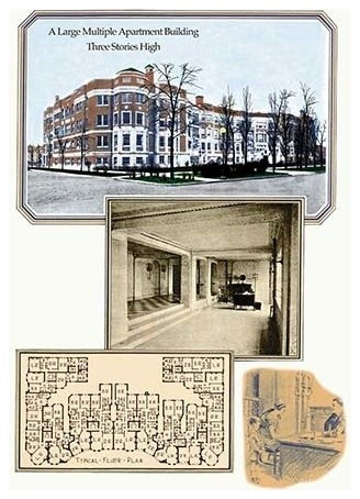 A Large Multiple Apartment Building- Fine Art Giclee Print 24" x 36"
