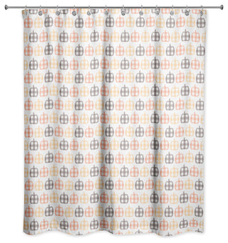 Plaid Pumpkin Pattern 71"x74" Shower Curtain