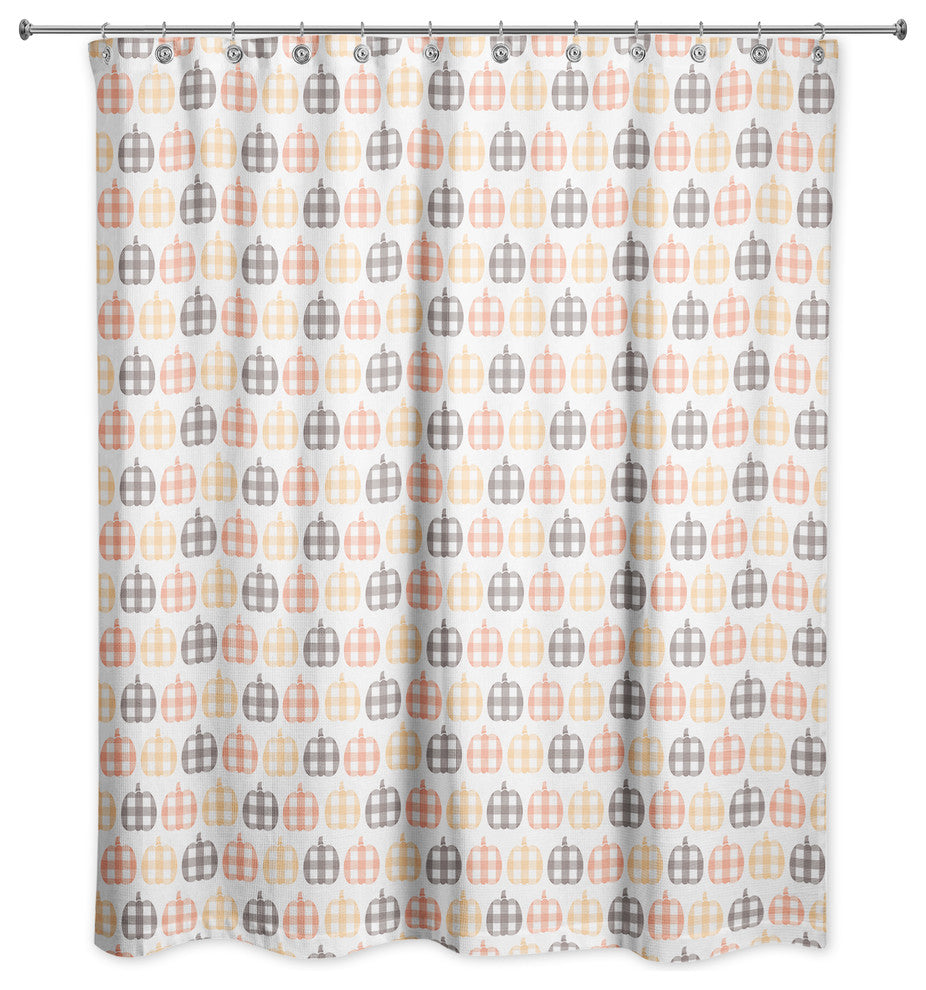 Plaid Pumpkin Pattern 71"x74" Shower Curtain