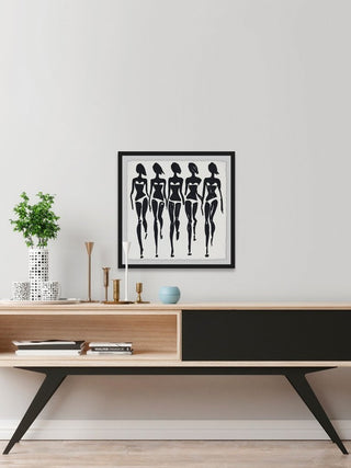"Bikini Sashay" Framed Painting Print, 32"x32"