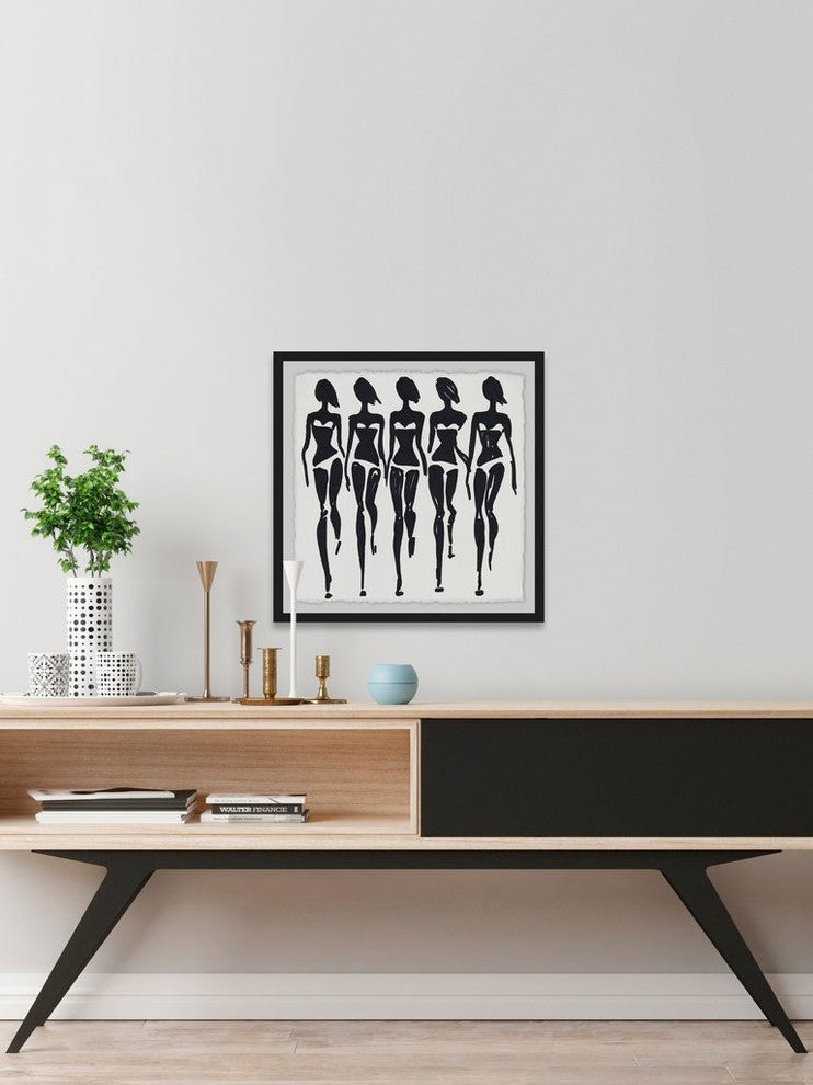 "Bikini Sashay" Framed Painting Print, 32"x32"