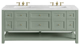 Breckenridge 72" Double Vanity, Smokey Celadon, 3CM Arctic Fall Top