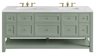 Breckenridge 72" Double Vanity, Smokey Celadon, 3CM Arctic Fall Top