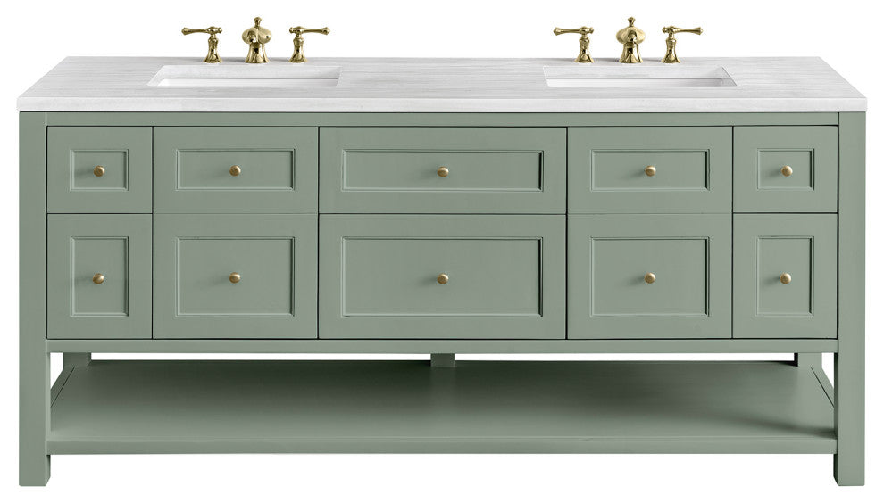 Breckenridge 72" Double Vanity, Smokey Celadon, 3CM Arctic Fall Top