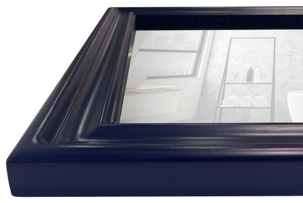 24" Wood Frame Mirror In Blue