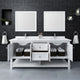 Manchester 72" White Double Sink Bathroom Vanity Set, Faucet-Fft3811ch