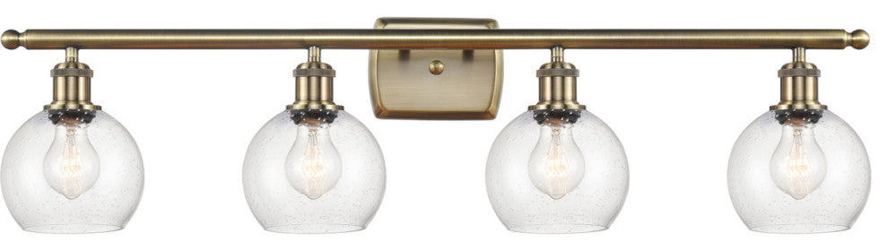 Innovations 516-4W-AB-G124-6-LED 4 Light Bath Vanity Light, Antique Brass