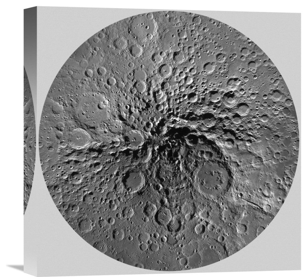 "Unmarked Map of the Moon, South Pole" Artwork, 18"x18"
