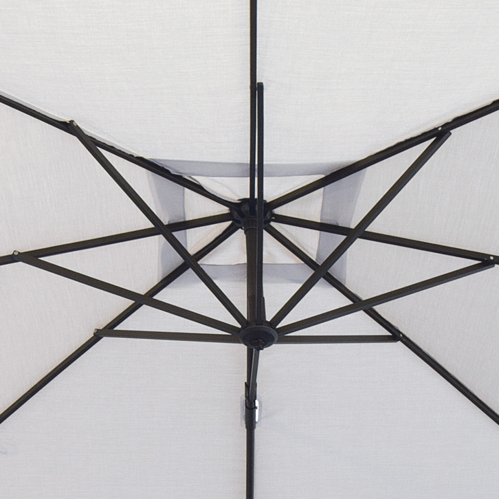 Skye 8.6' Square Umbrella With Cross Bar Stand, Ginkgo