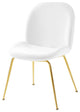 Side Dining Chair, Velvet, Metal, White, Modern, Bistro Restaurant Hospitality