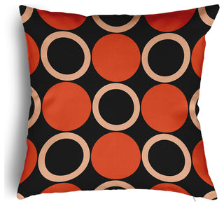 Mod Circles Accent Pillow With Removable Insert, Harvest Orange, 18"x18"