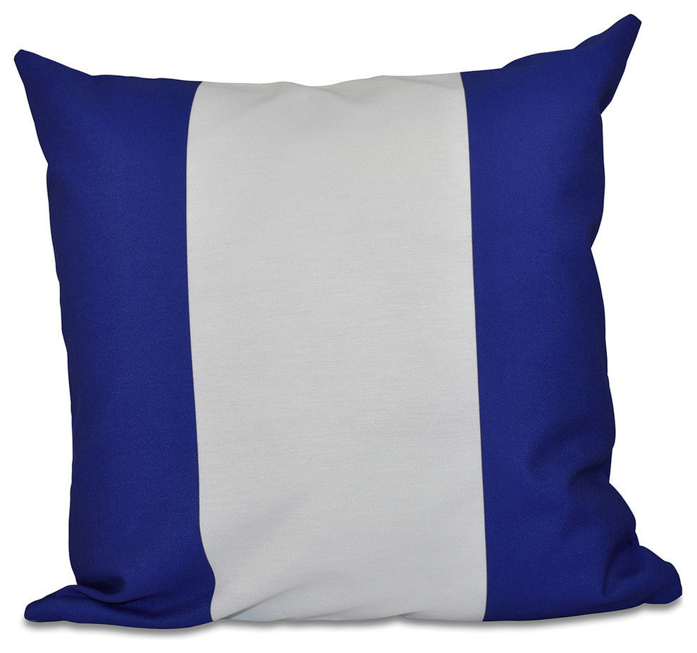 Big Stripe, Vertical Decorative Pillow, Dazzling Blue, 16"x16"