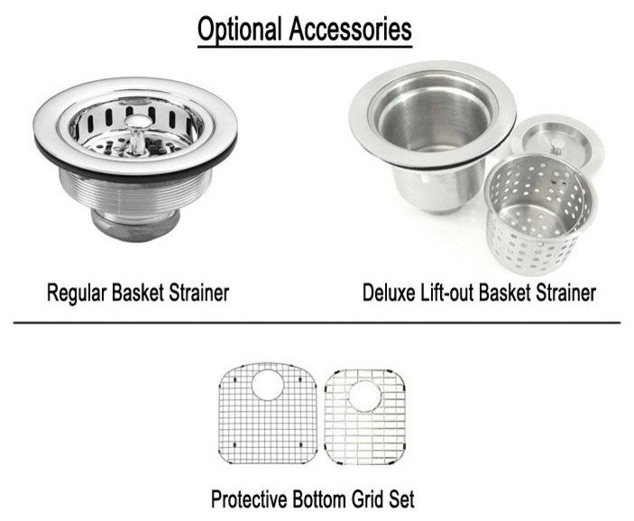 32" Stainless Steel Undermount Double D-Bowl Offset Kitchen Sink, Left