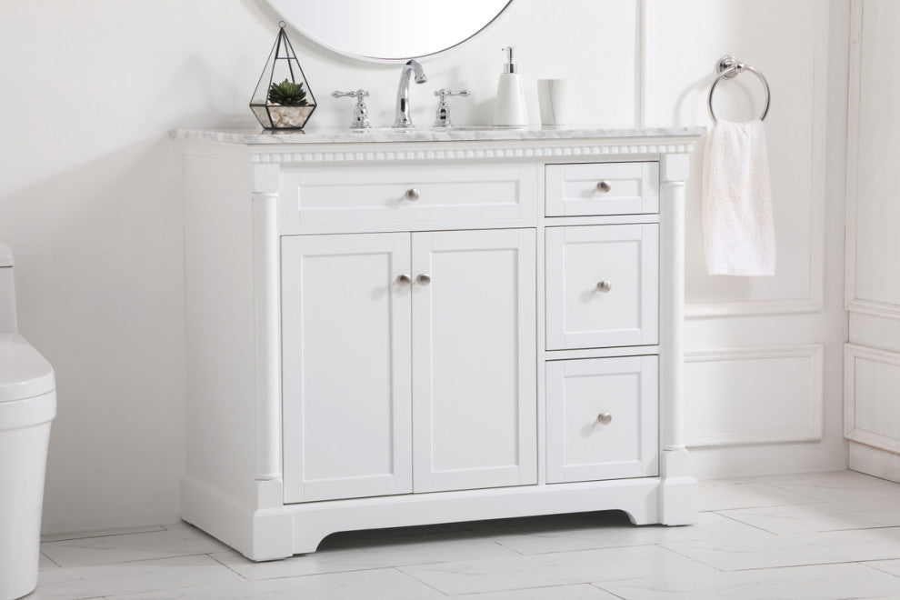 Home Living 42" Single Bathroom Vanity, White