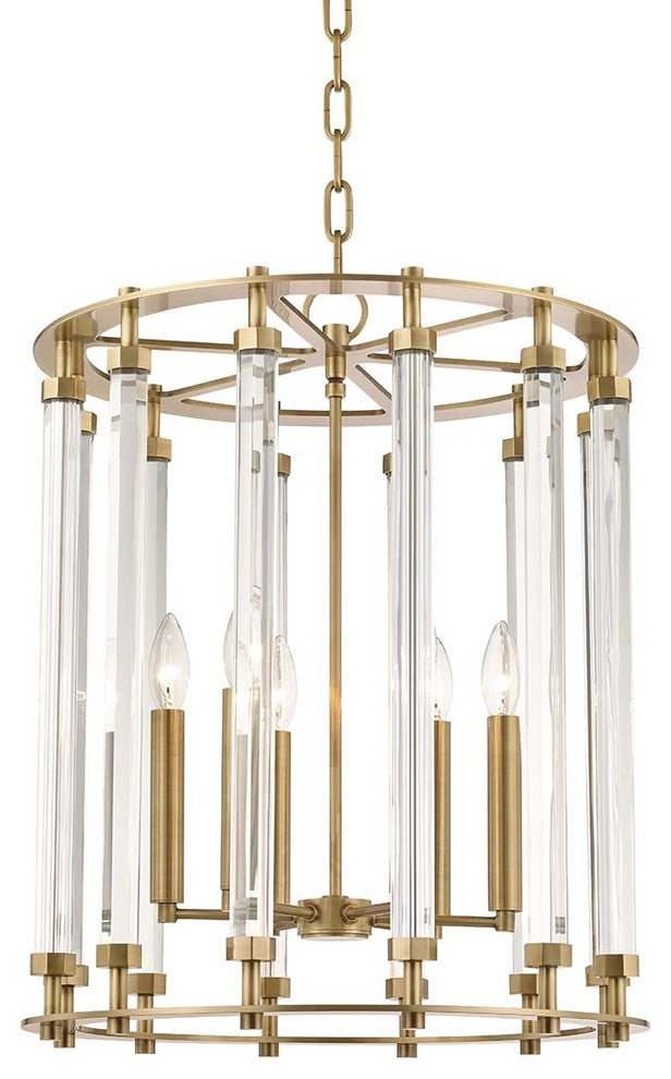 Haddon 6-Light Pendant, Aged Brass