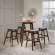 GDF Studio 5-Piece Simi Natural Walnut Finish Circular Bar Height Dining Set, Dark Gray