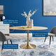 Dining Table, Oval, Wood, Gold Brown Natural, Modern, Cafe Bistro Restaurant