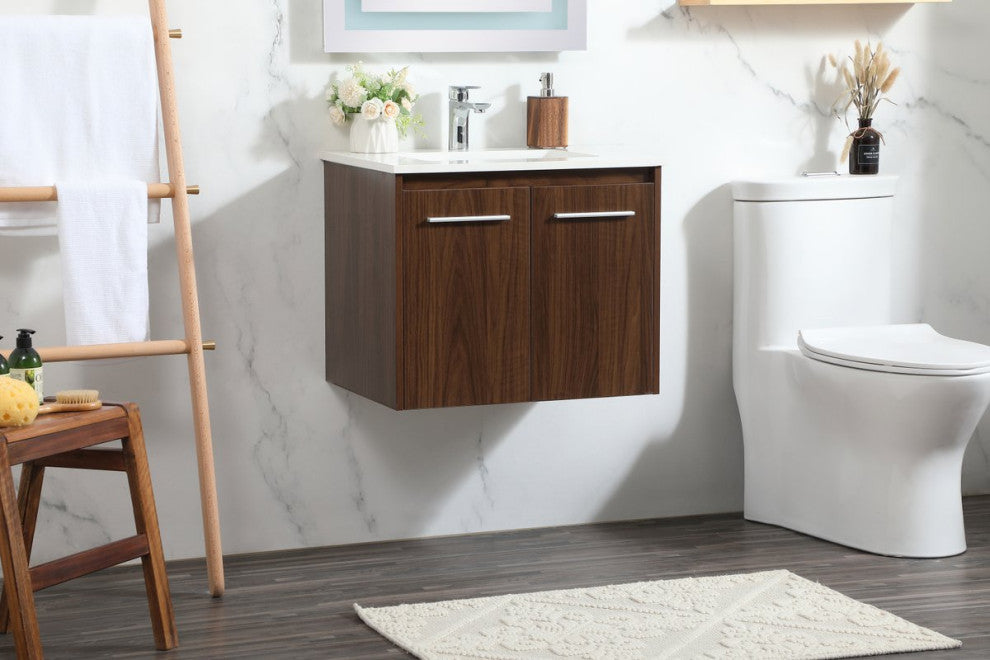 Elegant Decor Penn Bathroom Vanity Walnut