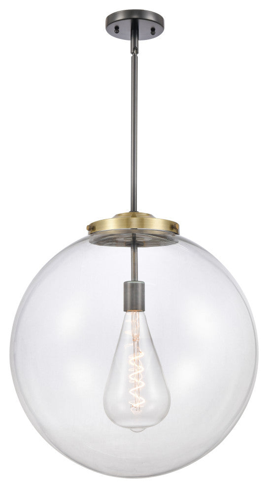 Beacon Pendant, Black Antique Brass, Clear