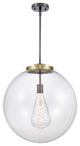 Beacon Pendant, Black Antique Brass, Clear
