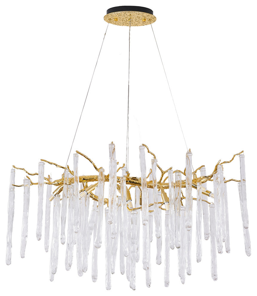 Bethel International CN12C36G 12 Light Chandelier, Solid Brass