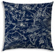 17" Navy Nautical Indoor Outdoor Sewn Throw Pillow