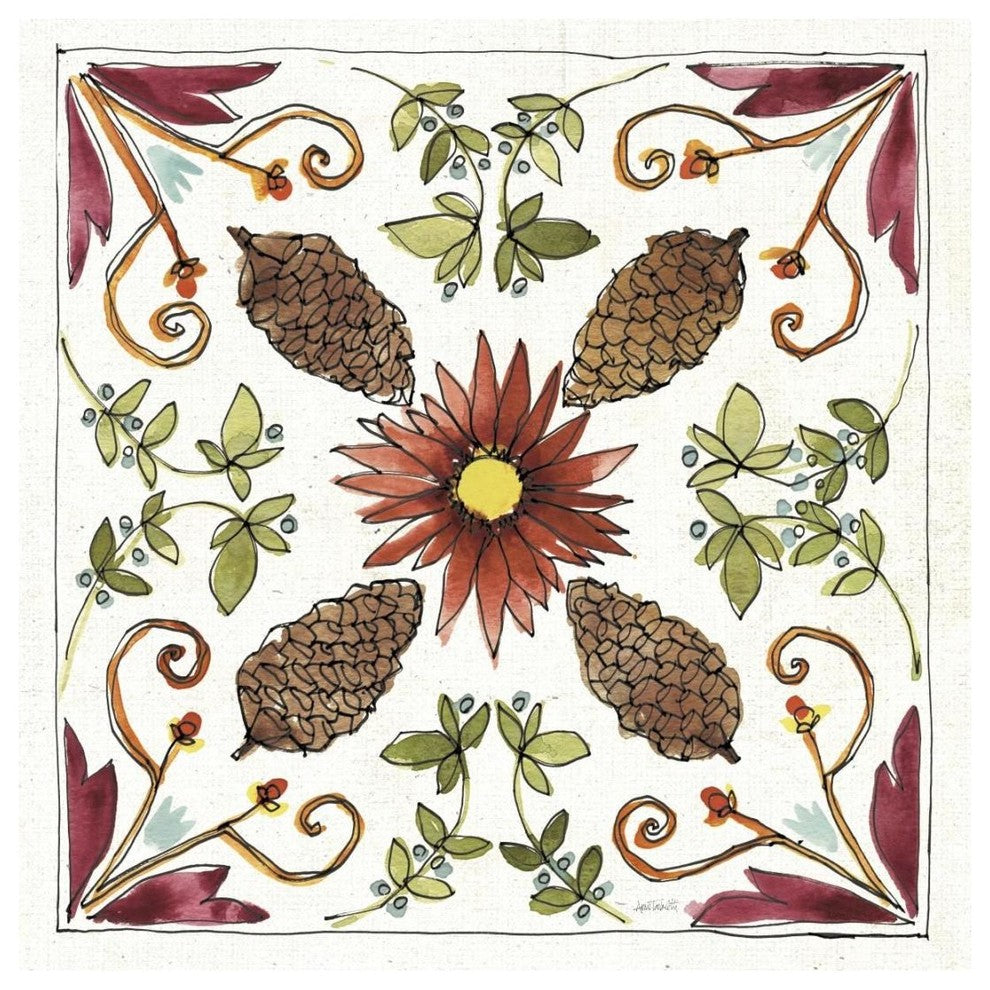 "Festive Foliage IX" Digital Paper Print by Anne Tavoletti, 20"x20"