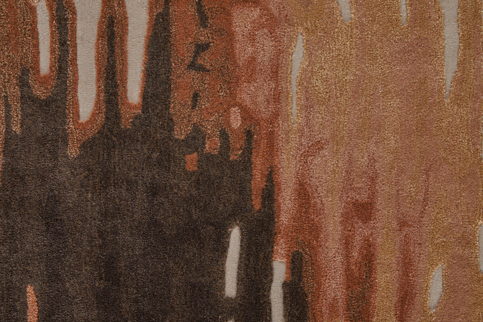 Ramiro R8883 Transitional/Industrial/Casual Rug, Rust/Brown, 9'x12'
