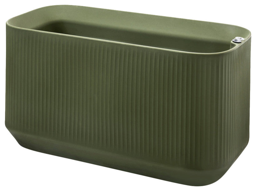 TruDrop Self-Watering Modular Deck Planter -Privacy Barrier- Olive, 40"x20"x20"H