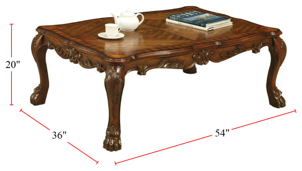 Rectangular Wooden Coffee Table, Cherry Oak