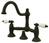 Two Handle 8" Widespread Lavatory Faucet with Brass Pop-up