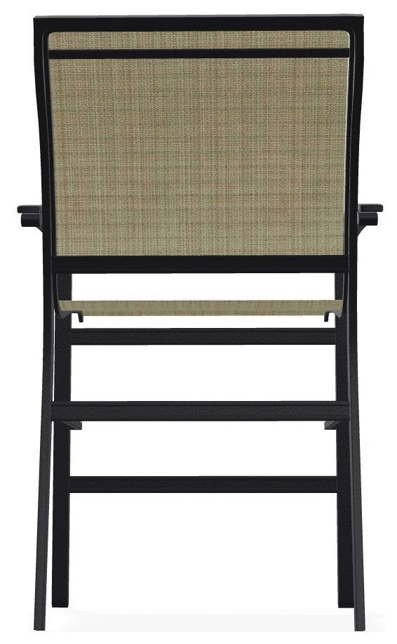 Bazza Sling Balcony Height Stackable Outdoor Stool, Elevation Stone/Black