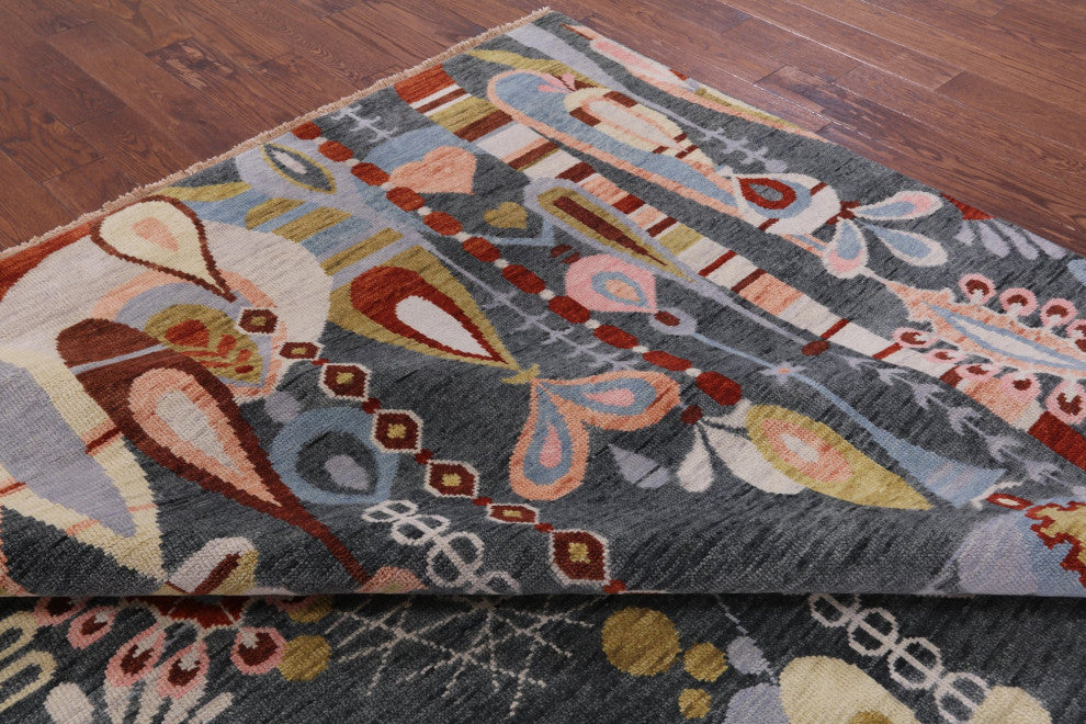 Persian Gabbeh Tribal Handmade Wool Rug 9' 1" X 12' 0" Q8511