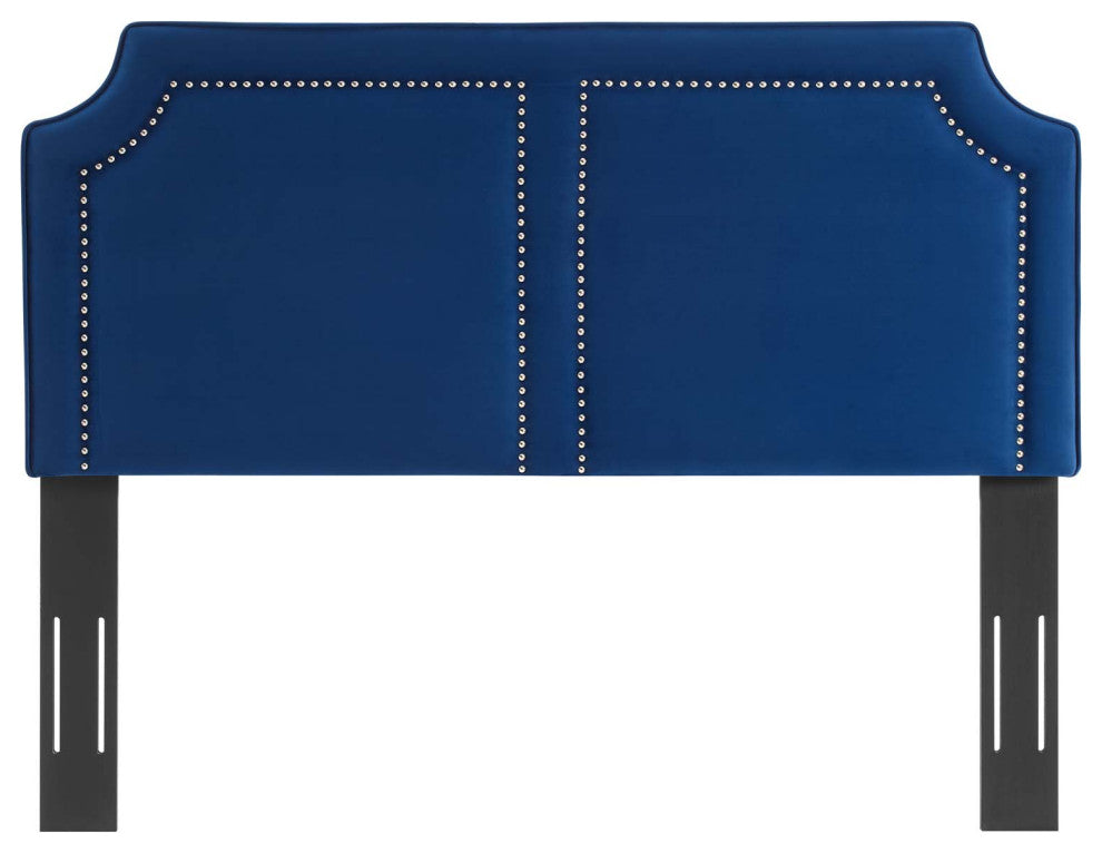 Cynthia Performance Velvet Full/Queen Headboard, Navy