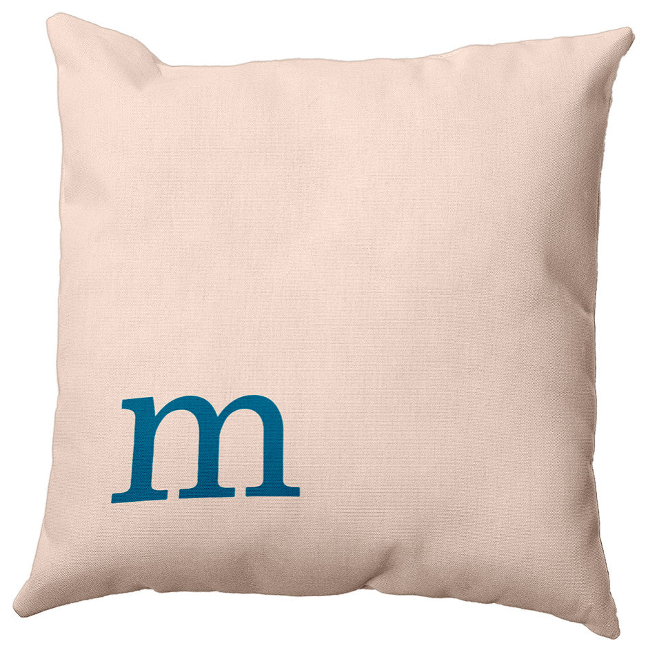 18"x18" Modern Monogram Decorative Throw Pillow, Autumn Blue