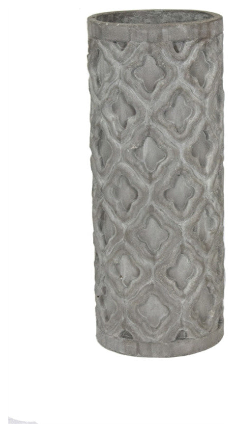 Stylish Gray Diamond Embossed Flower Pot.